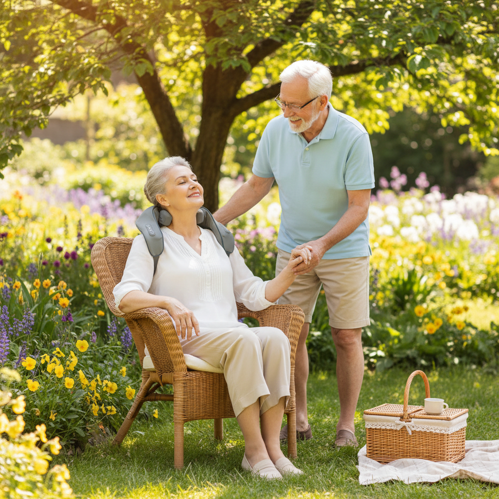 Elderly couple outdoors