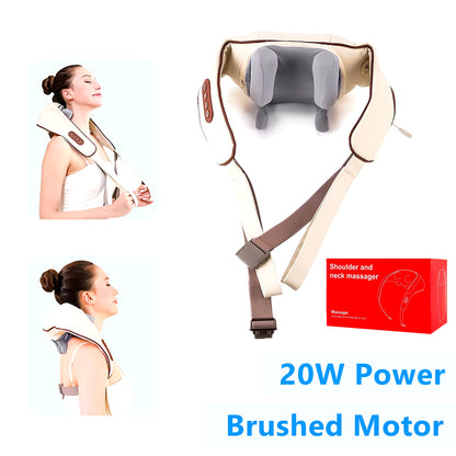26W Brushless Motor Neck and Shoulder Massager Wireless Shoulder and Back Kneading Massage Shawl Neck Masajeador